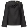 Bluza LouLou de Saison Draped Ornament-Detail negru