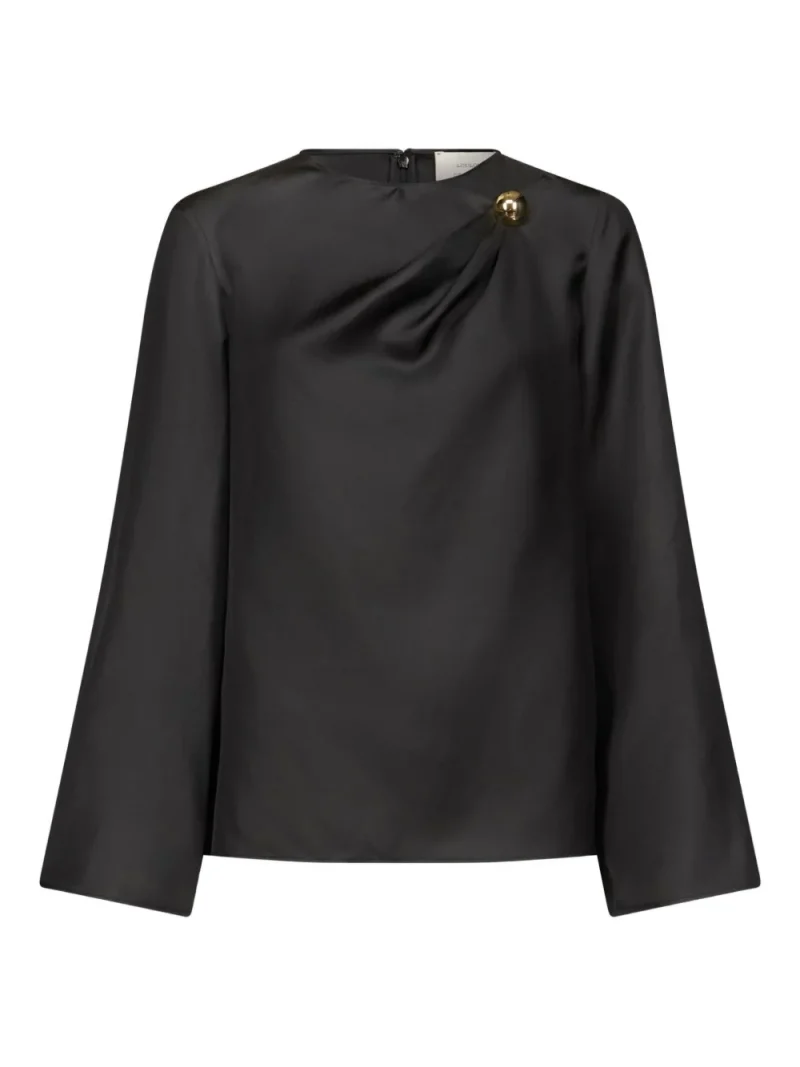 Bluza LouLou de Saison Draped Ornament-Detail negru