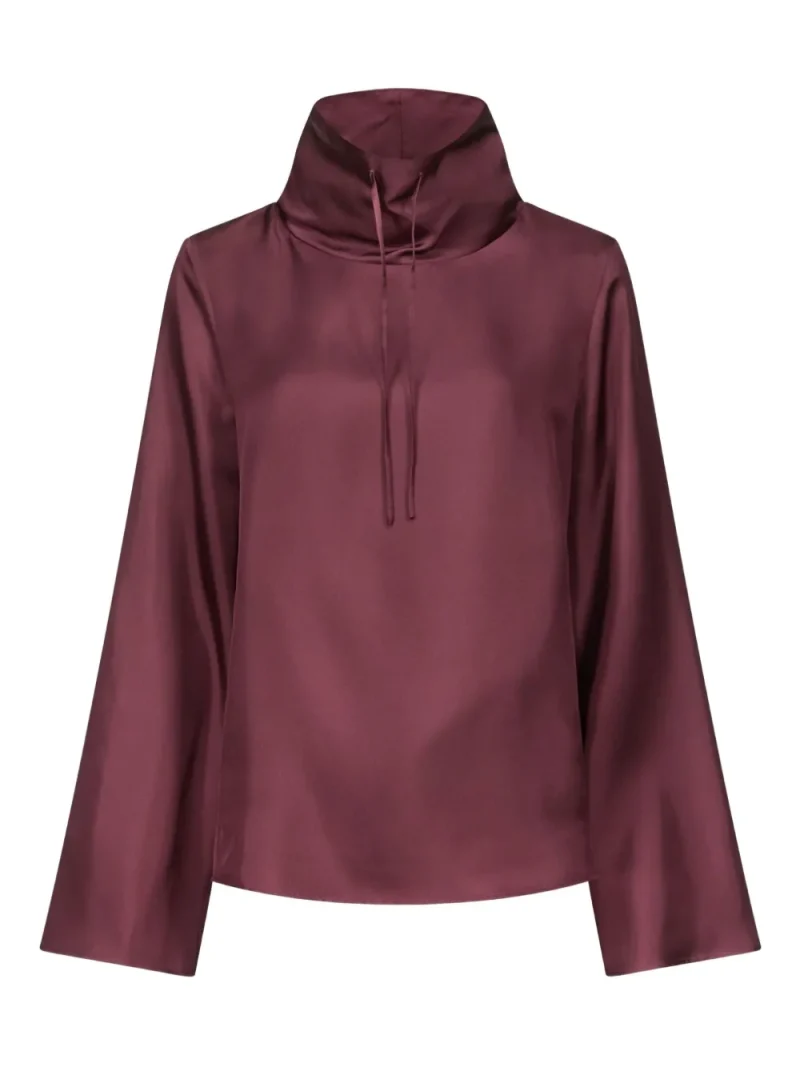 Bluza LouLou de Saison Drawstring-Neck Wide-Sleeve visiniu