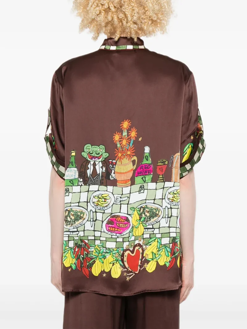 Alternative view of Camasa Alemais Fredo Illustration-Print Short-Sleeve maro
