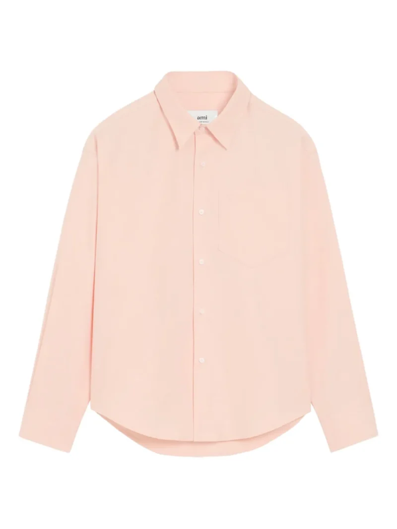 Camasa Ami Paris Ami De Coeur Embossed Cotton Boxy roz