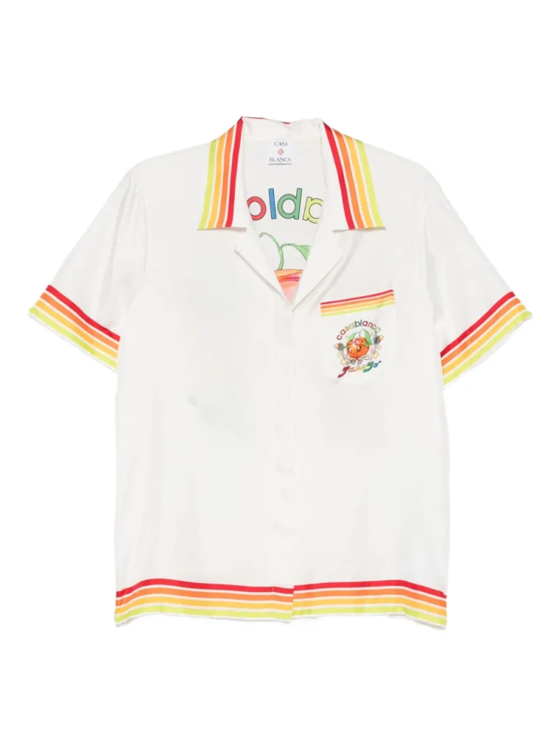 Camasa Casablanca Stripe-Detailing alb