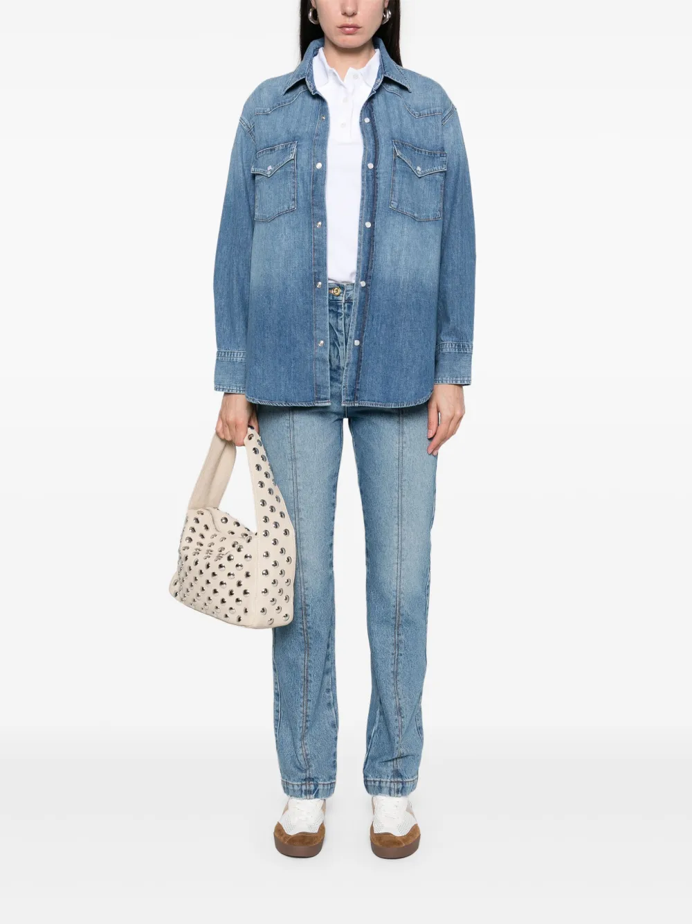 Camasa denim Citizens of Humanity Kayla albastru - imagine 4