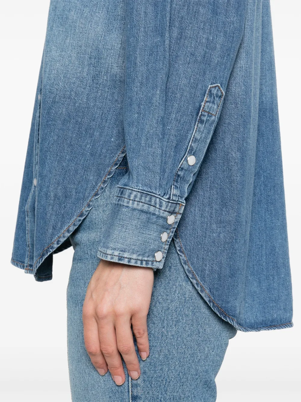 Camasa denim Citizens of Humanity Kayla albastru - imagine 5