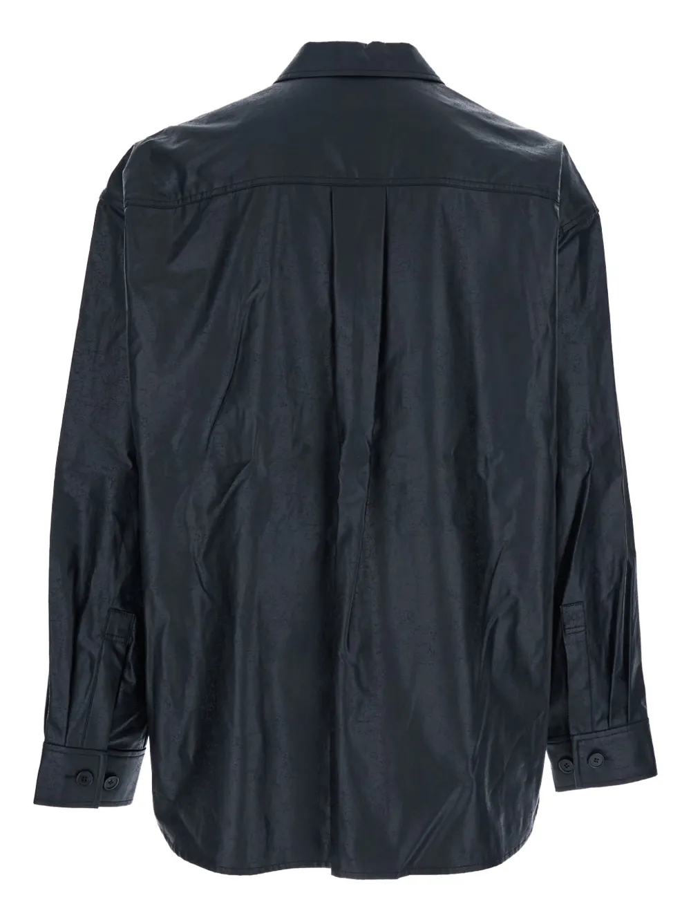 Camasa Juun.J Tailored-Collar Coated negru - imagine 2