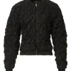 Cardigan Fabiana Filippi Bubble-Knit Zip-Front negru
