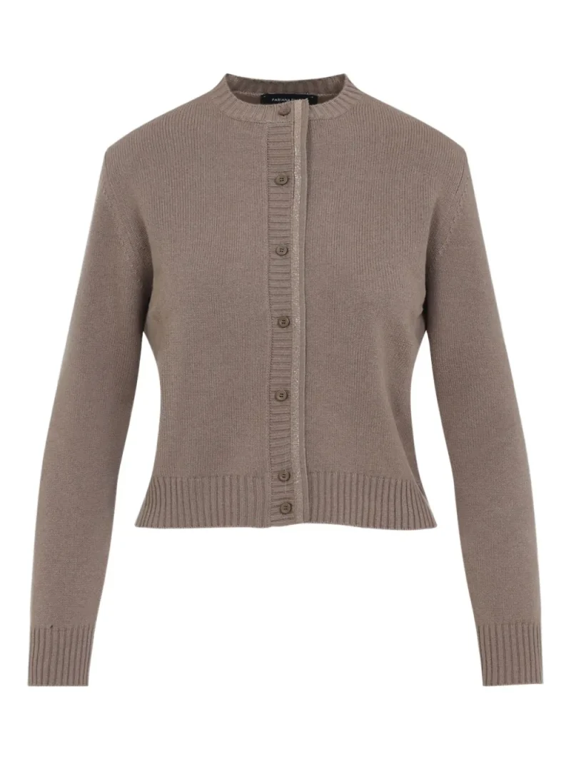 Cardigan Fabiana Filippi Ribbed Button maro