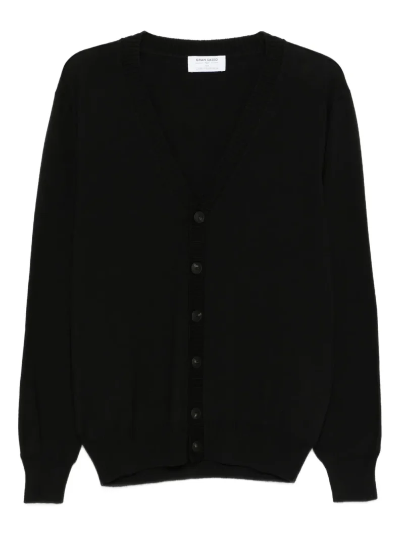 Cardigan Gran Sasso Button-Up V-neck negru