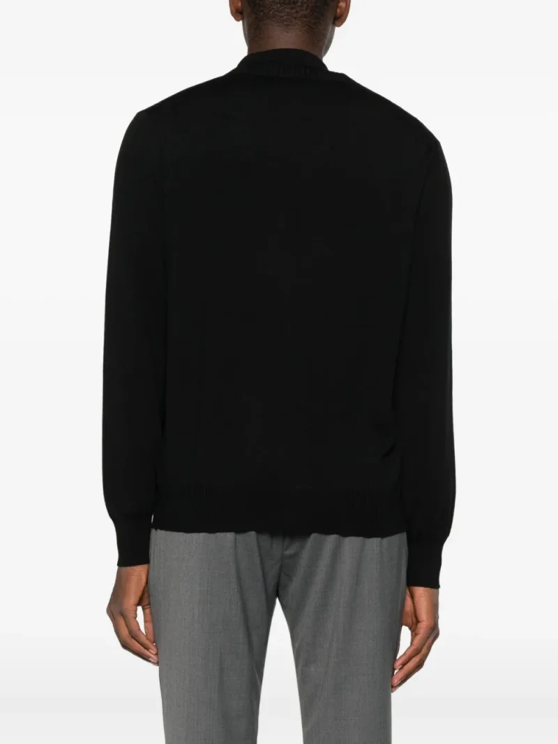 Alternative view of Cardigan Gran Sasso Button-Up V-neck negru