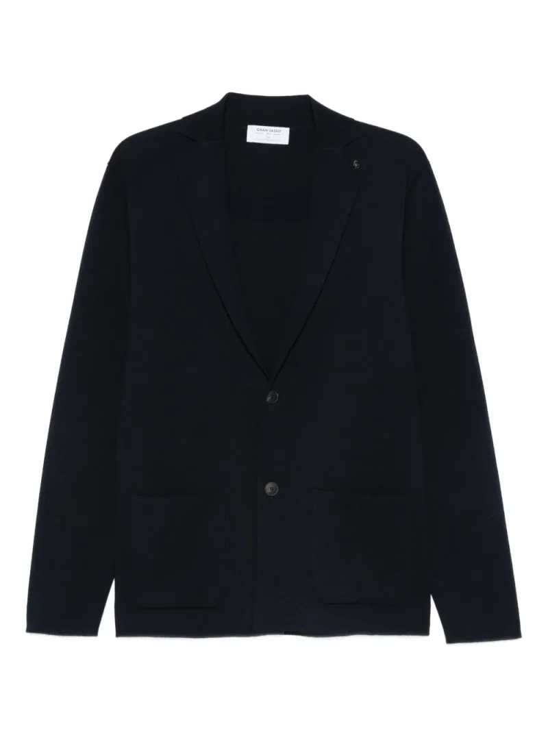 Cardigan Gran Sasso Notched-Lapels bleumarin