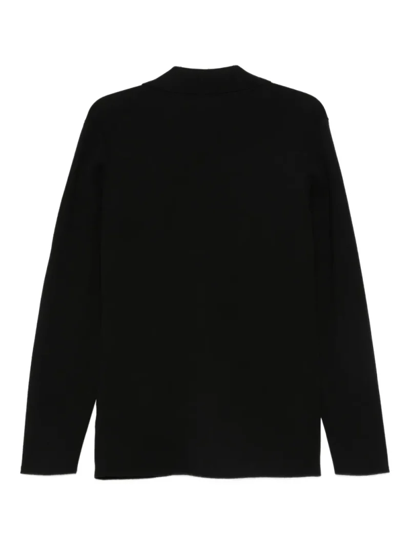 Alternative view of Cardigan Gran Sasso Single-Breasted Wool negru