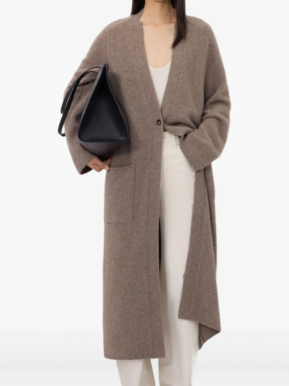 Cardigan LouLou de Saison Patch-Pocket Button bej - imagine 4