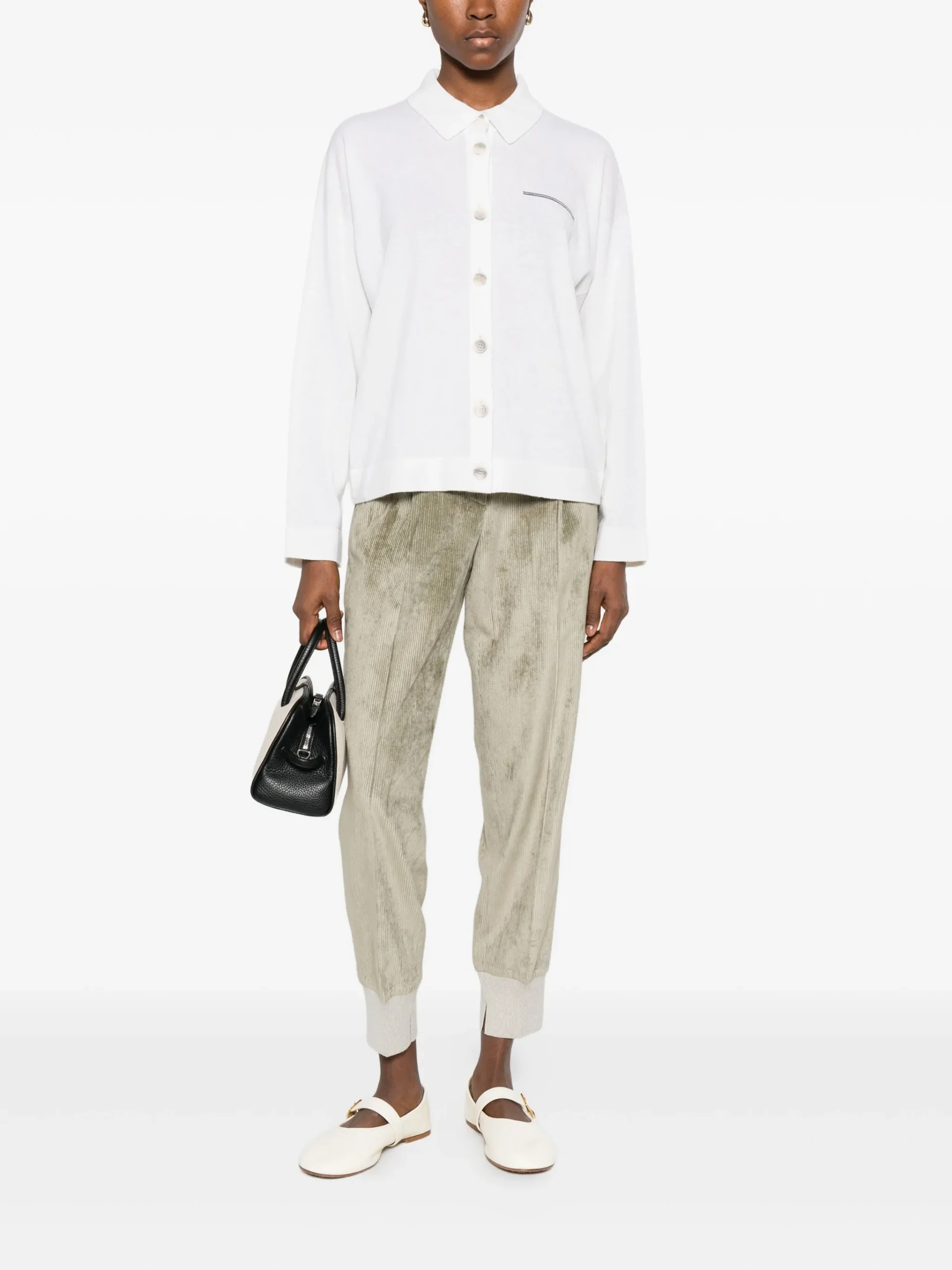 Cardigan Peserico buttoned alb - imagine 2