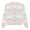 Cardigan Peserico Striped Button-Up bej