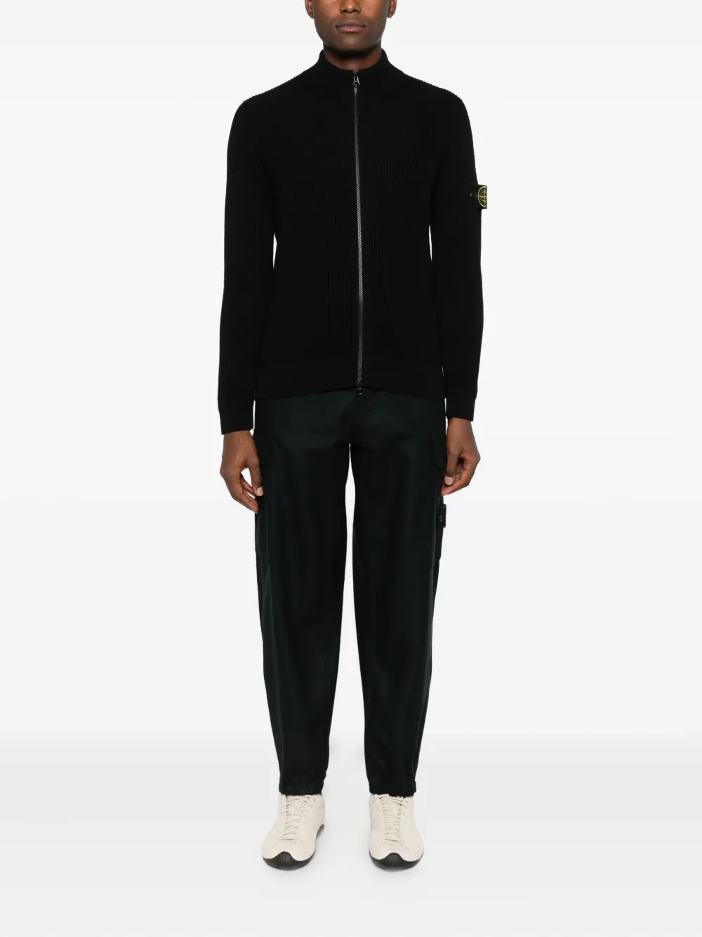 Cardigan Stone Island Virgin Wool negru - imagine 3