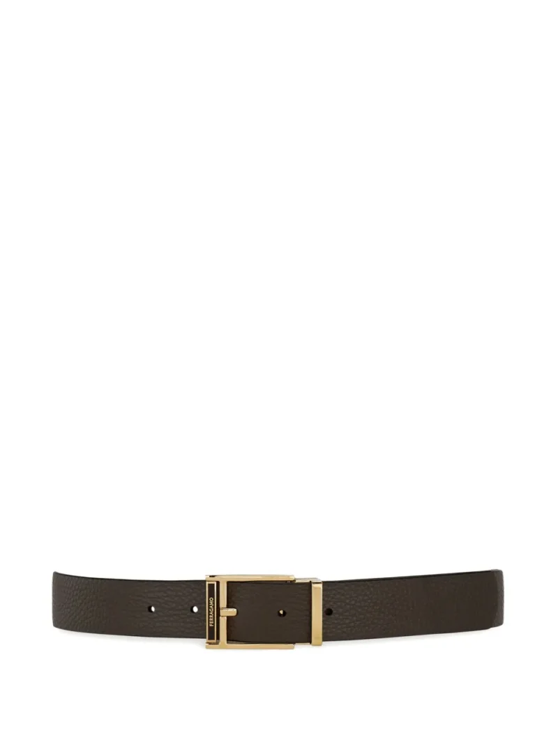 Alternative view of Curea Ferragamo Reversible Square-Buckle maro