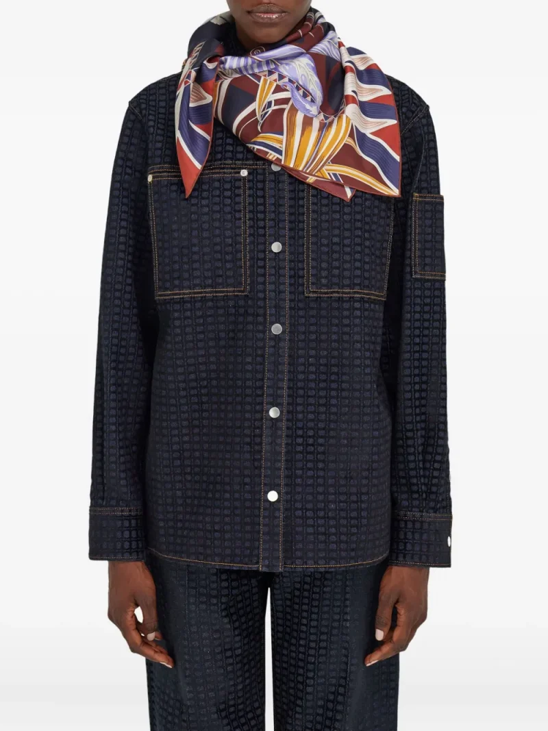 Alternative view of Esarfa Ferragamo Butterfly-Print Silk bleumarin