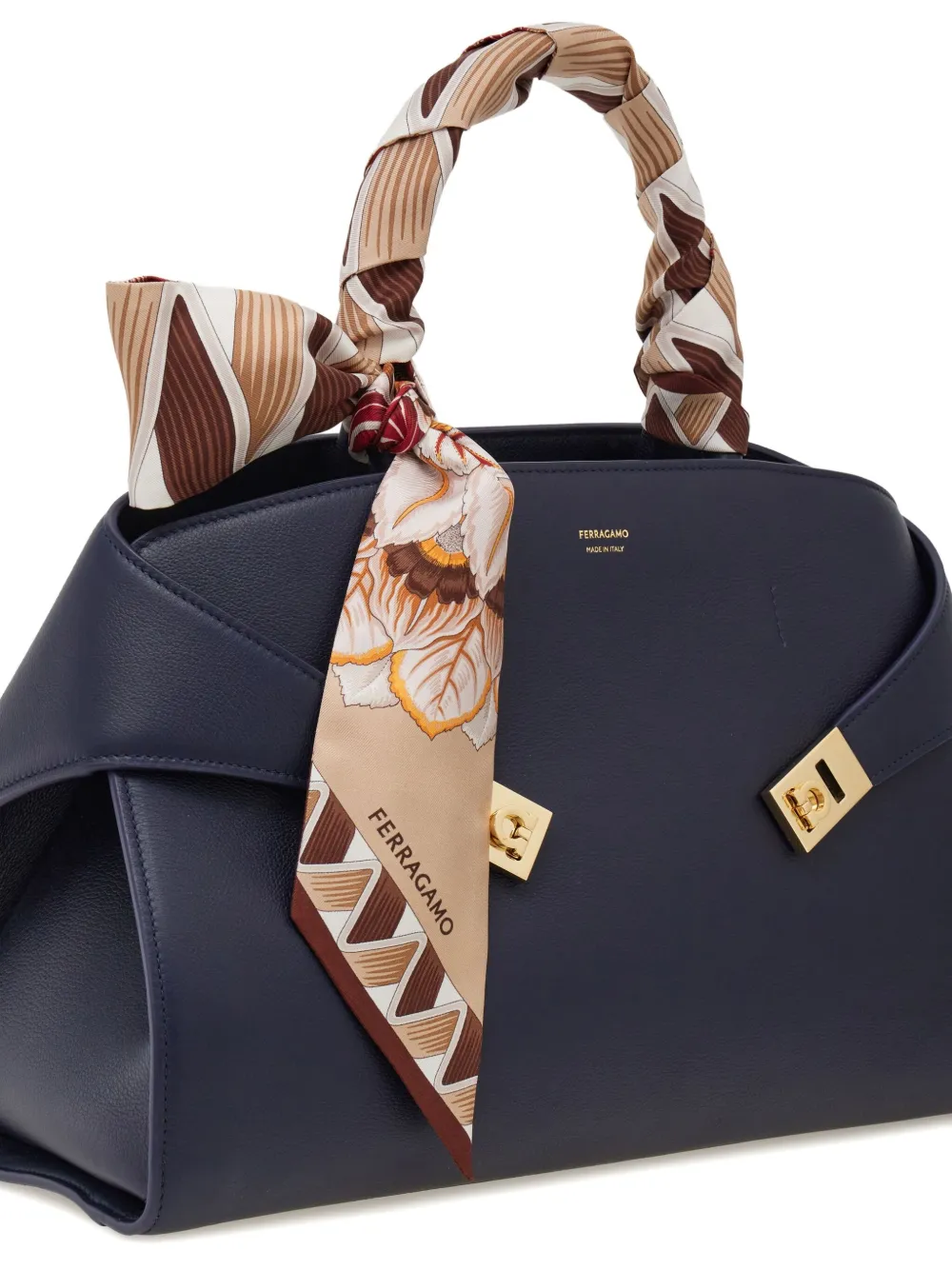 Esarfa Ferragamo Floral-print Silk bej - imagine 4