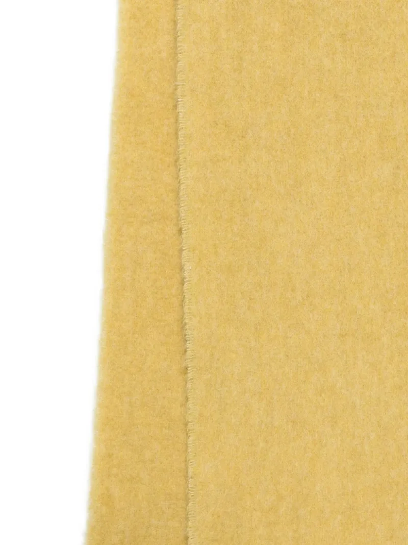 Alternative view of Fular Ami Paris Heart-Embellishment Fringed-Hem mustar