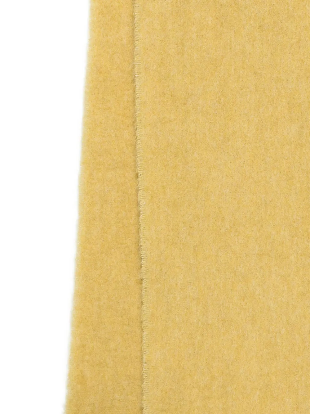 Fular Ami Paris Heart-Embellishment Fringed-Hem mustar - imagine 2