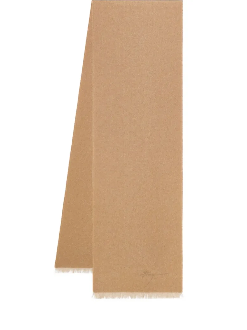 Fular Ferragamo Chevron-Pattern Fringed bej