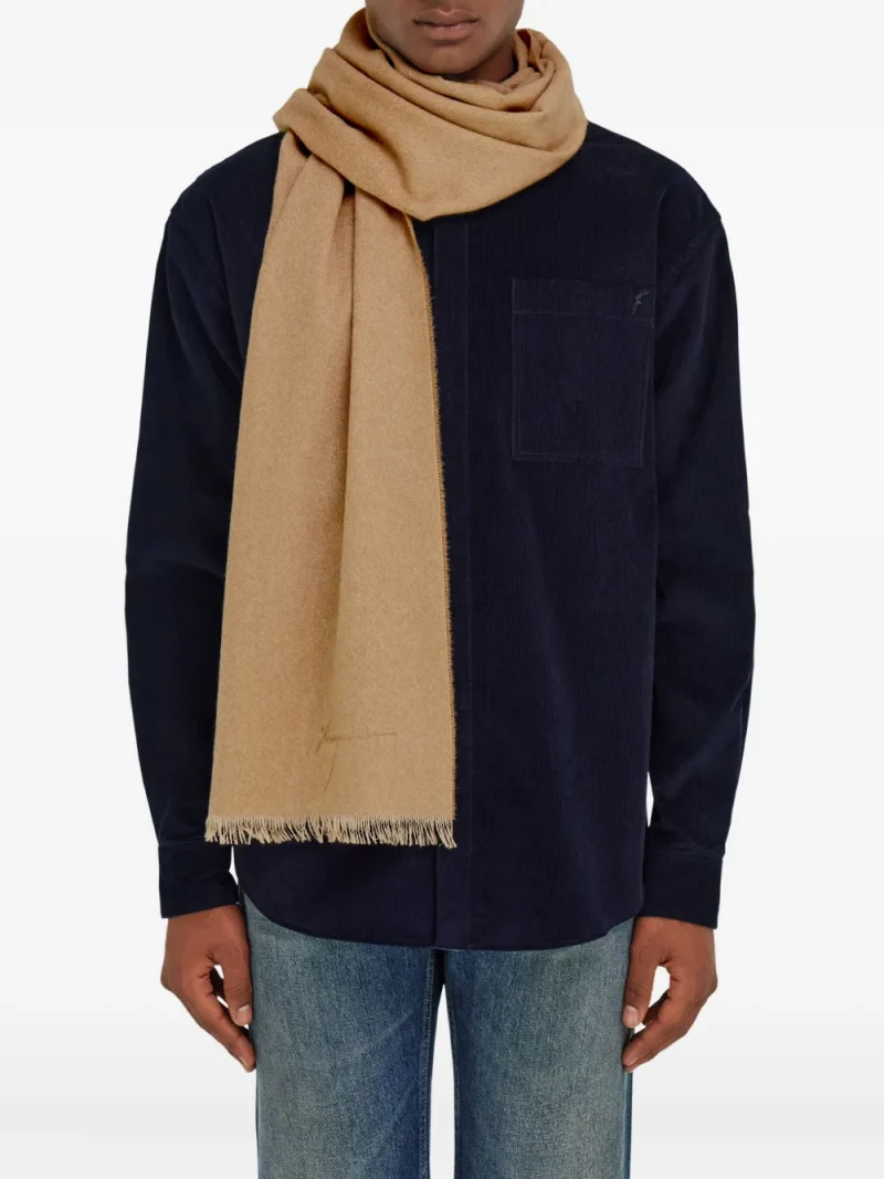 Alternative view of Fular Ferragamo Chevron-Pattern Fringed bej