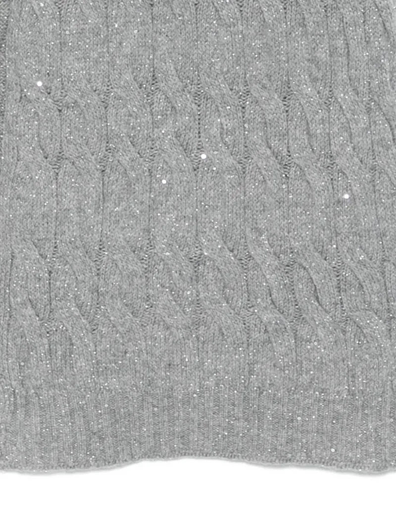 Alternative view of Fular Gran Sasso Cable-Knit gri