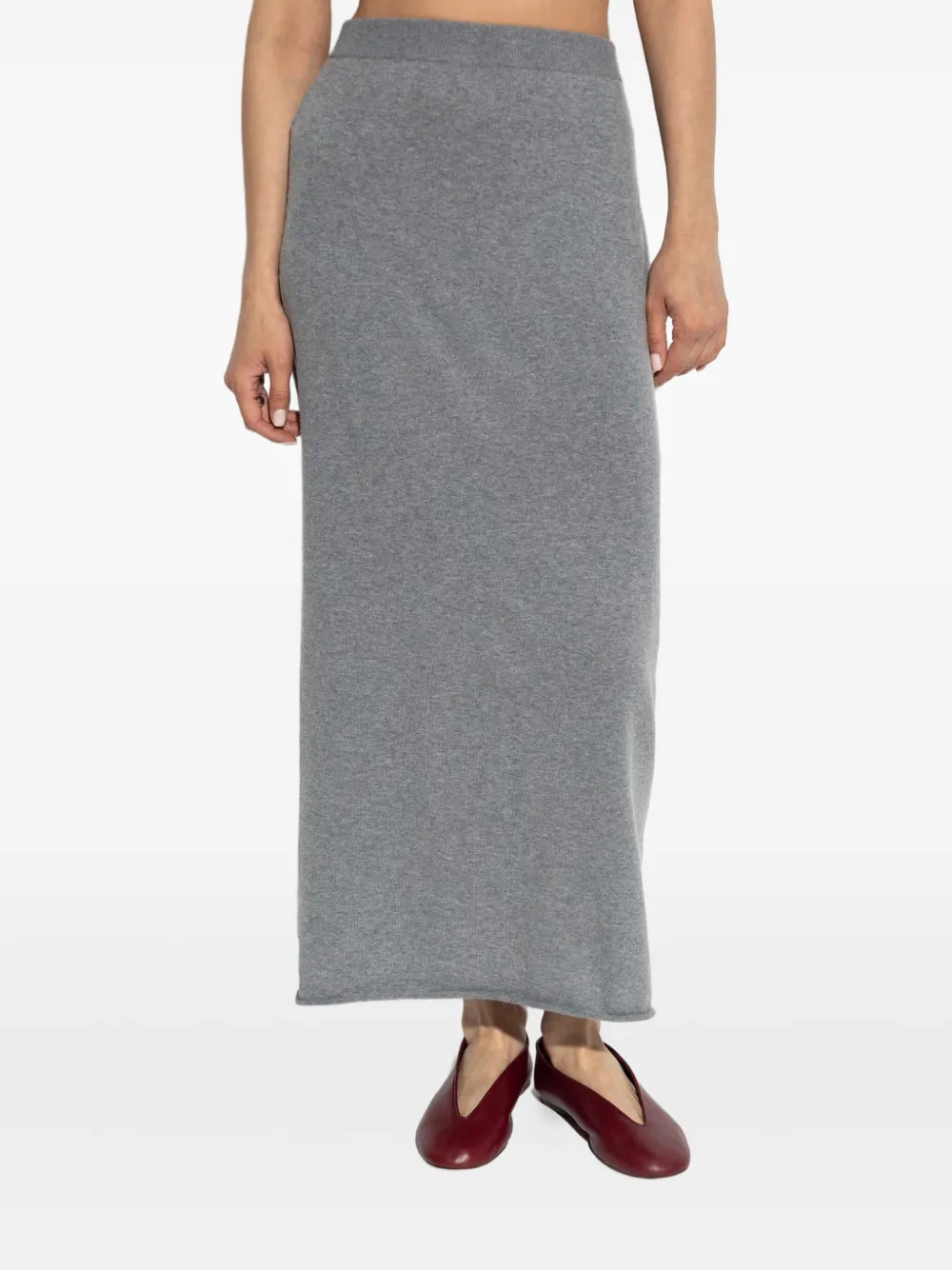 Fusta maxi Lisa Yang The Charlotta Ribbed Knit gri - imagine 4