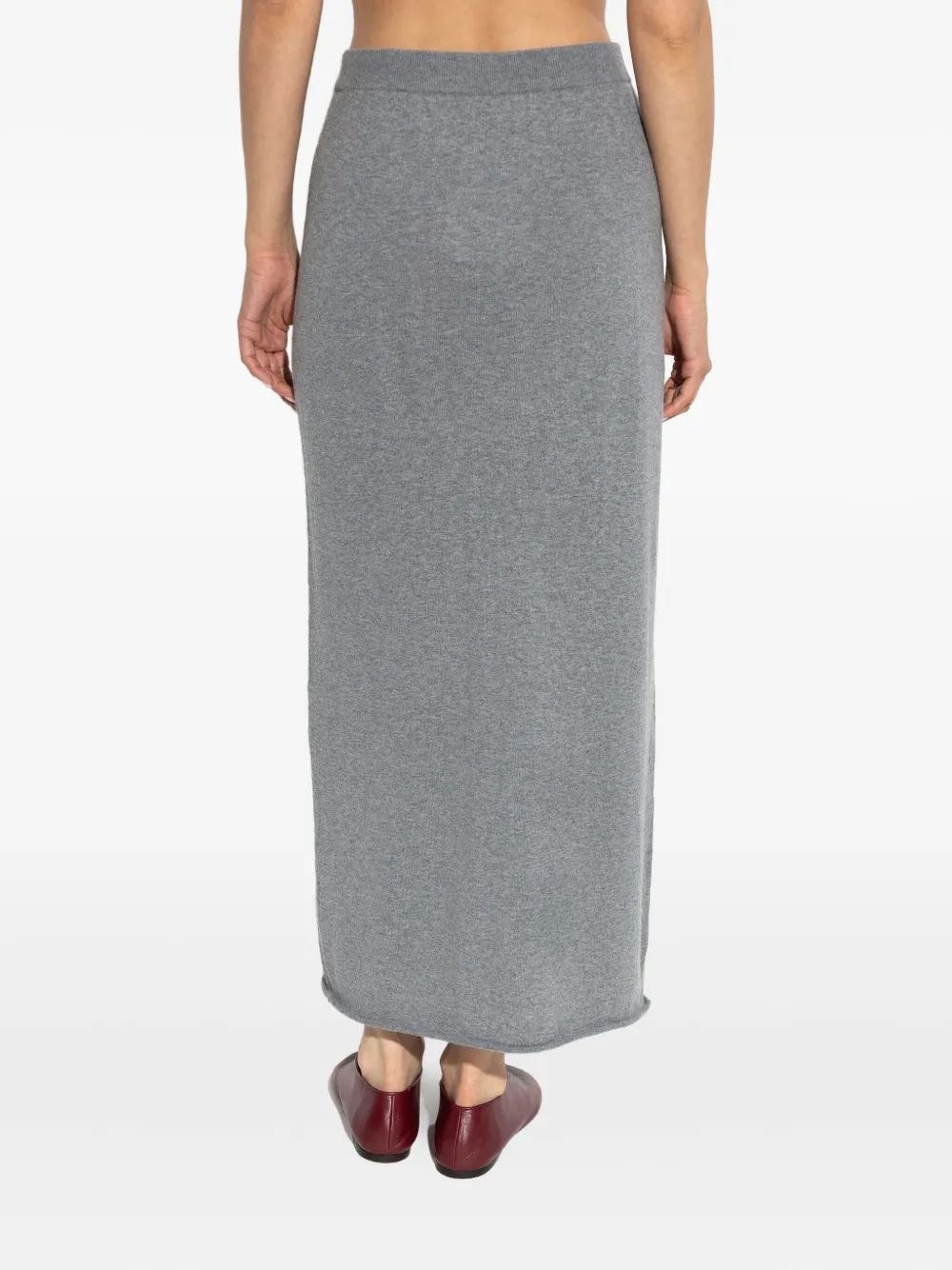 Fusta maxi Lisa Yang The Charlotta Ribbed Knit gri - imagine 2