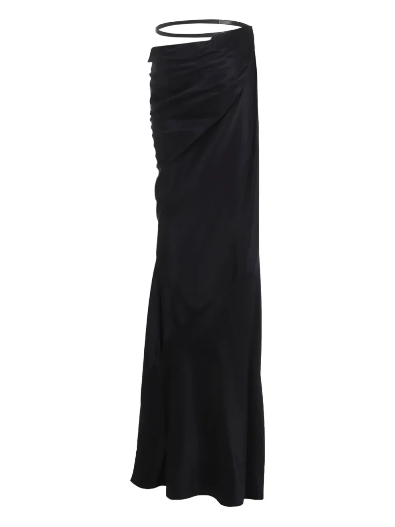 Fusta maxi Tom Ford Leather-Belt Draped negru