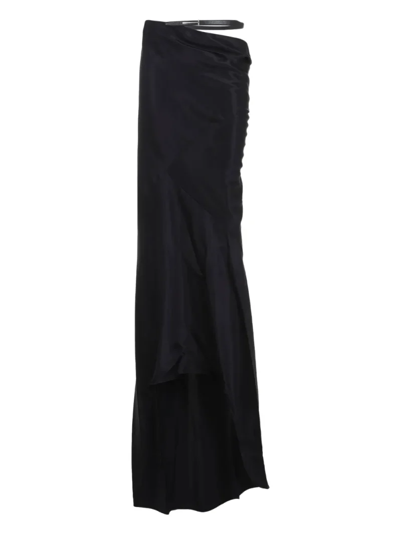Alternative view of Fusta maxi Tom Ford Leather-Belt Draped negru