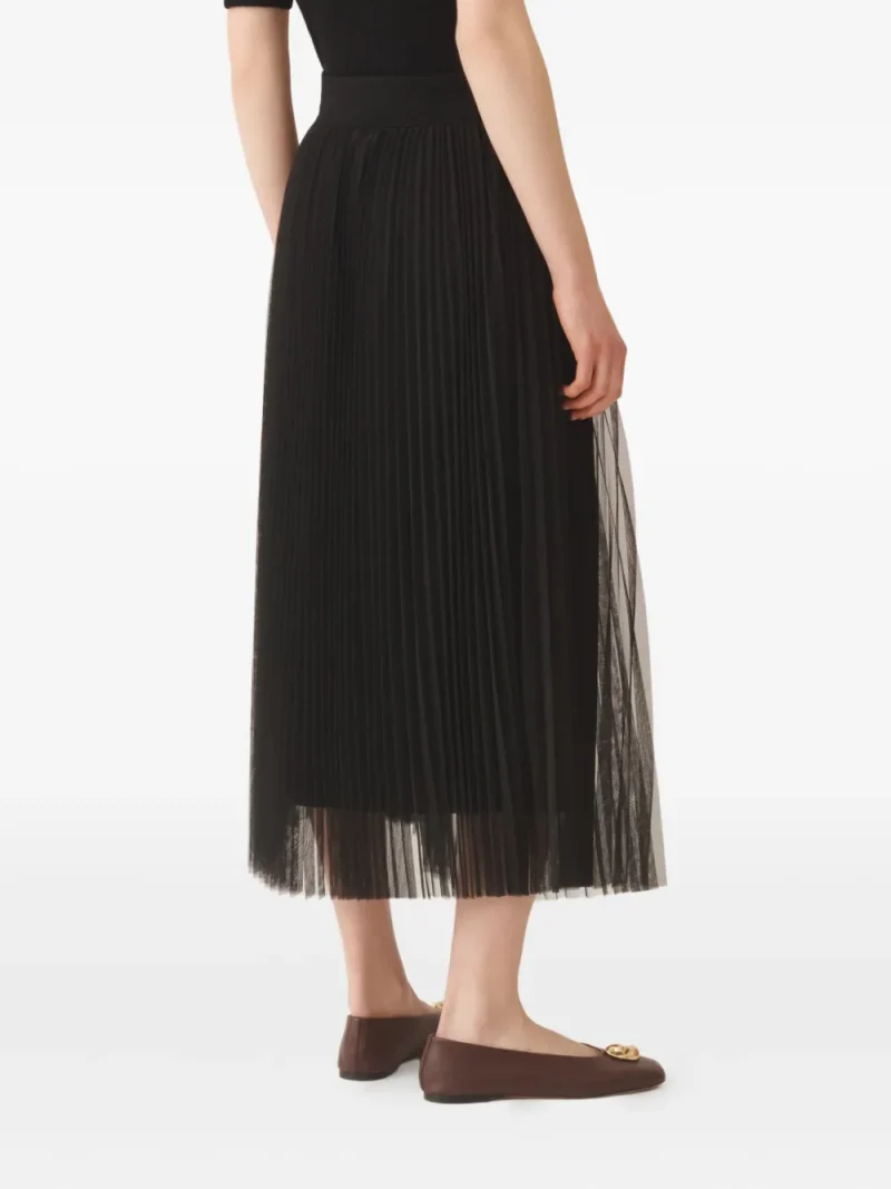 Alternative view of Fusta midi Fabiana Filippi Pleated Tulle negru