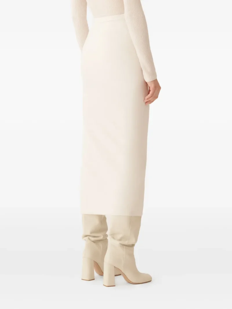 Alternative view of Fusta midi Fabiana Filippi Ruched Ruffle alb