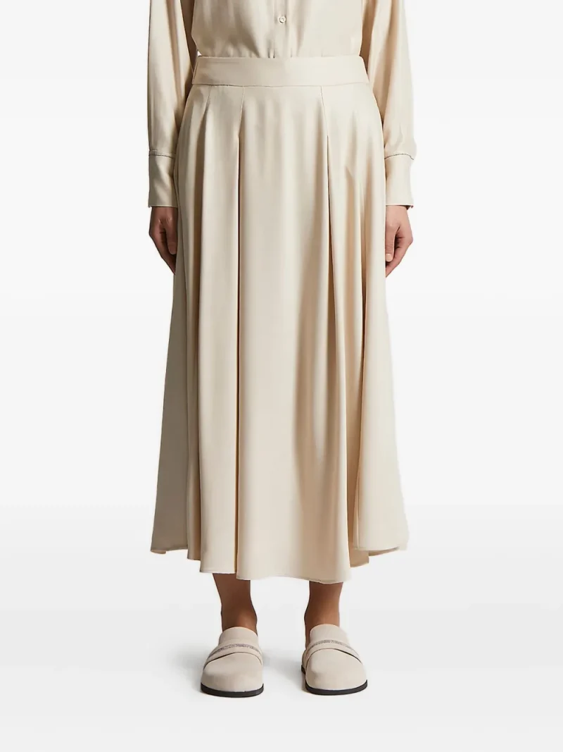 Fusta midi Peserico Pleated bej