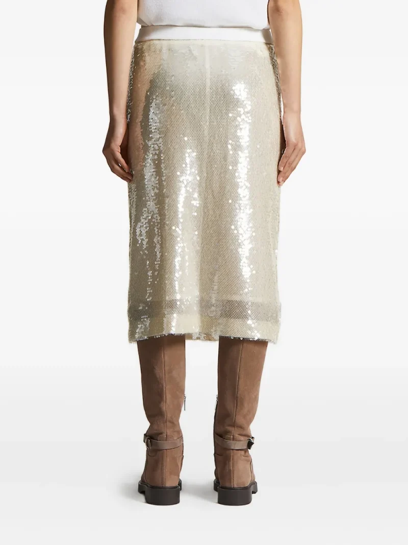 Alternative view of Fusta midi Peserico Sequin-Embellished argintiu