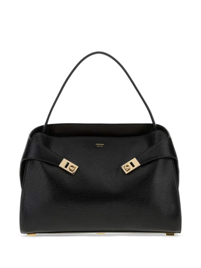 Geanta Ferragamo Large Hug Soft Shoulder negru