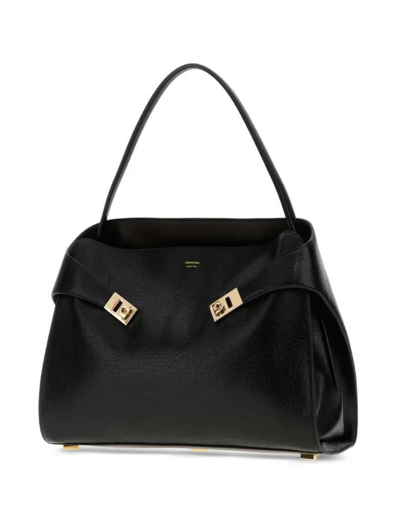 Alternative view of Geanta Ferragamo Large Hug Soft Shoulder negru