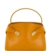 Geanta Ferragamo medium Hug Maxi-Grain Leather portocaliu