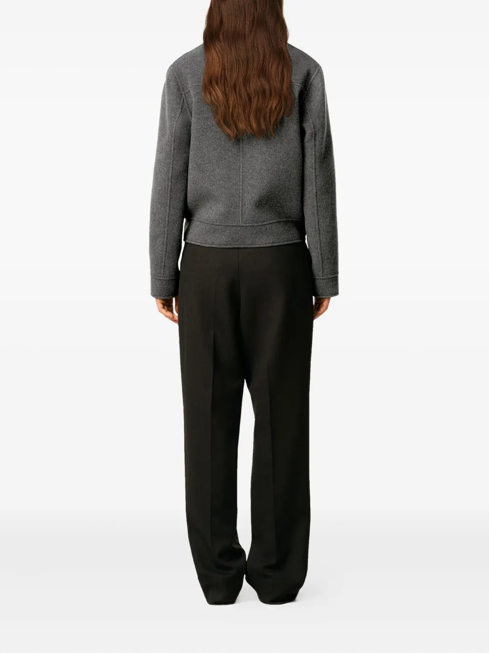 Jacheta Ami Buttoned Wool Boxy gri - imagine 2