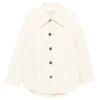 Jacheta Ami Paris Point-Collar Shirt ecru
