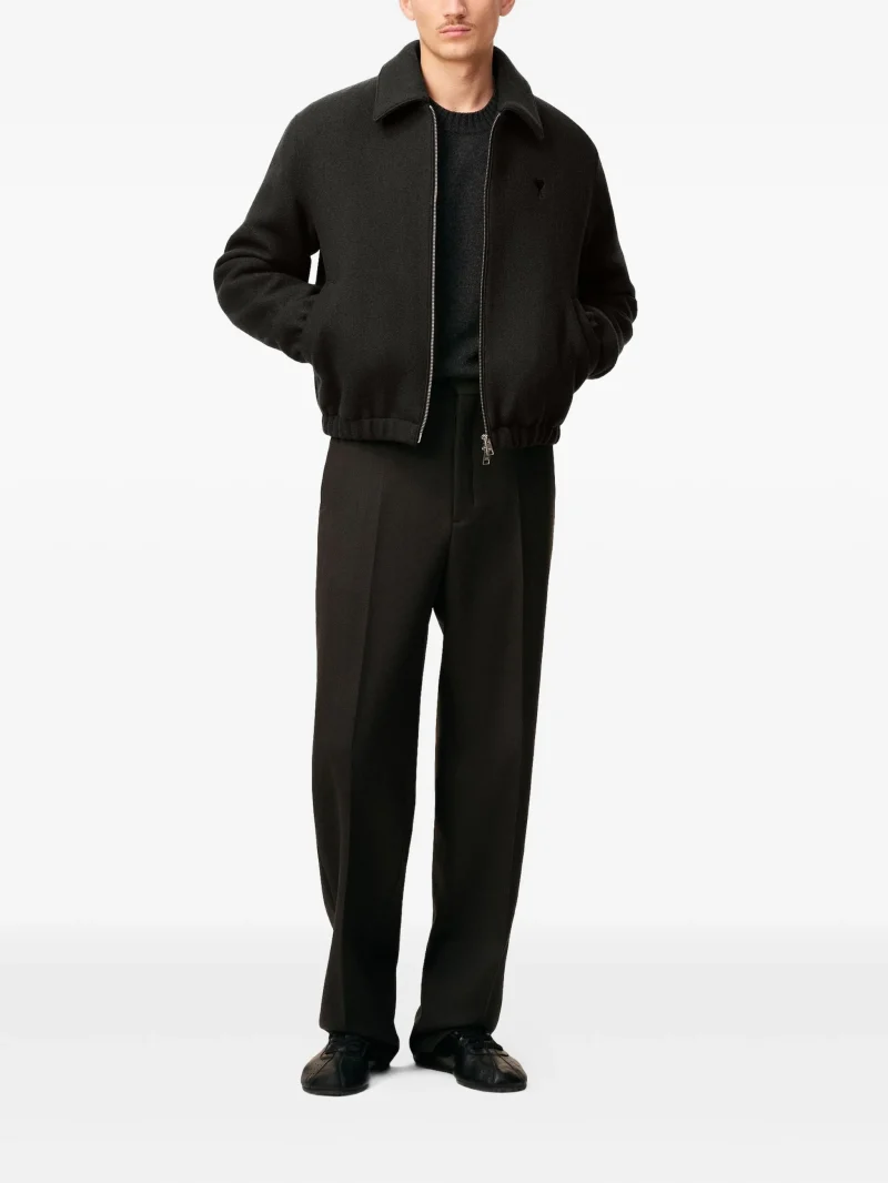 Alternative view of Jacheta AMI Paris wool zipped negru