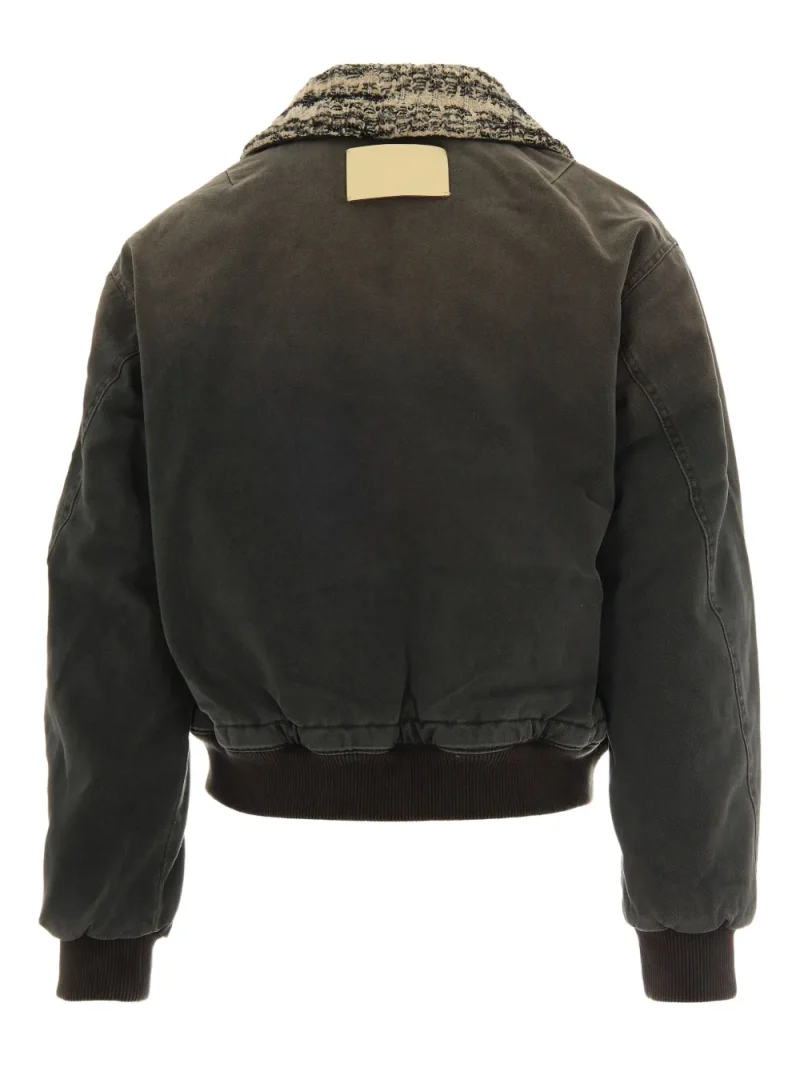 Alternative view of Jacheta Axel Arigato Tweed-Collar Cotton Bomber gri