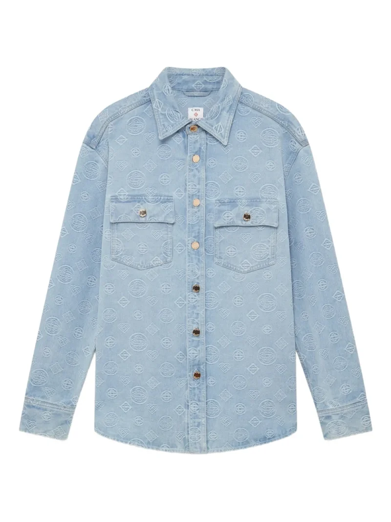 Jacheta Casablanca Monogram-Embroidered albastru