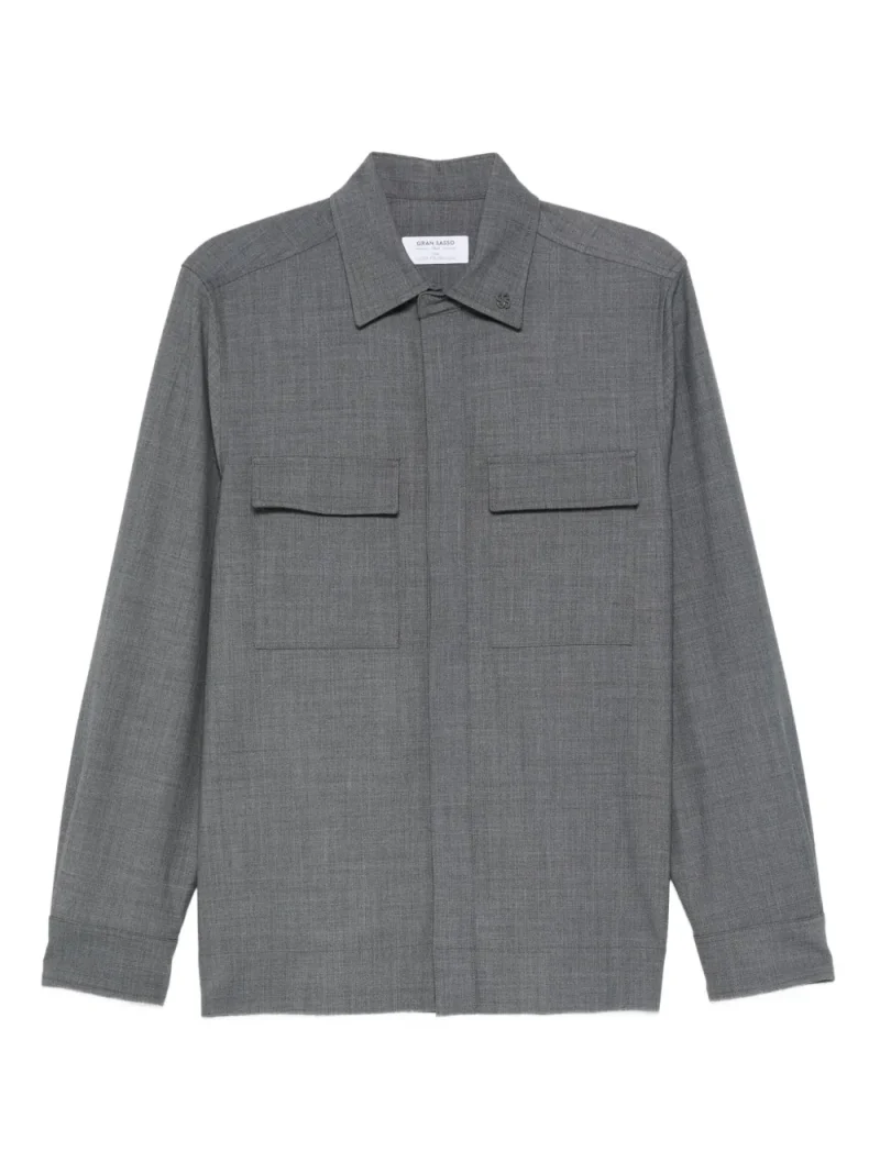 Jacheta Gran Sasso Flap-Pocket Shirt gri