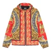 Jacheta Versace Animalier Zip-Up Hooded rosu
