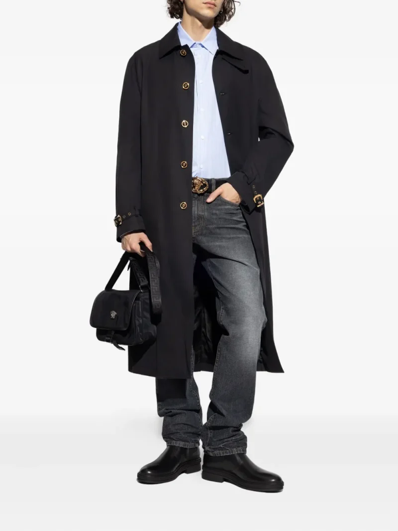 Alternative view of Jacheta Versace belted animal-print negru