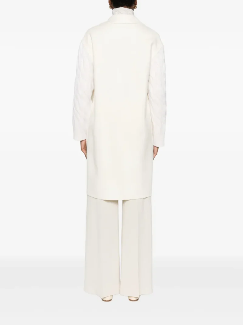 Alternative view of Palton Gran Sasso Cable-Knit Panelled ecru