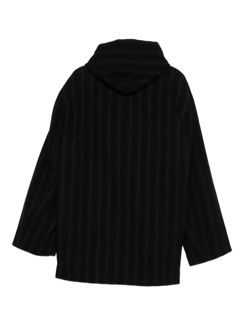 Alternative view of Palton Juun.J Hooded Striped negru