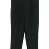 Pantaloni Ami Paris AMI Pleated Cropped negru