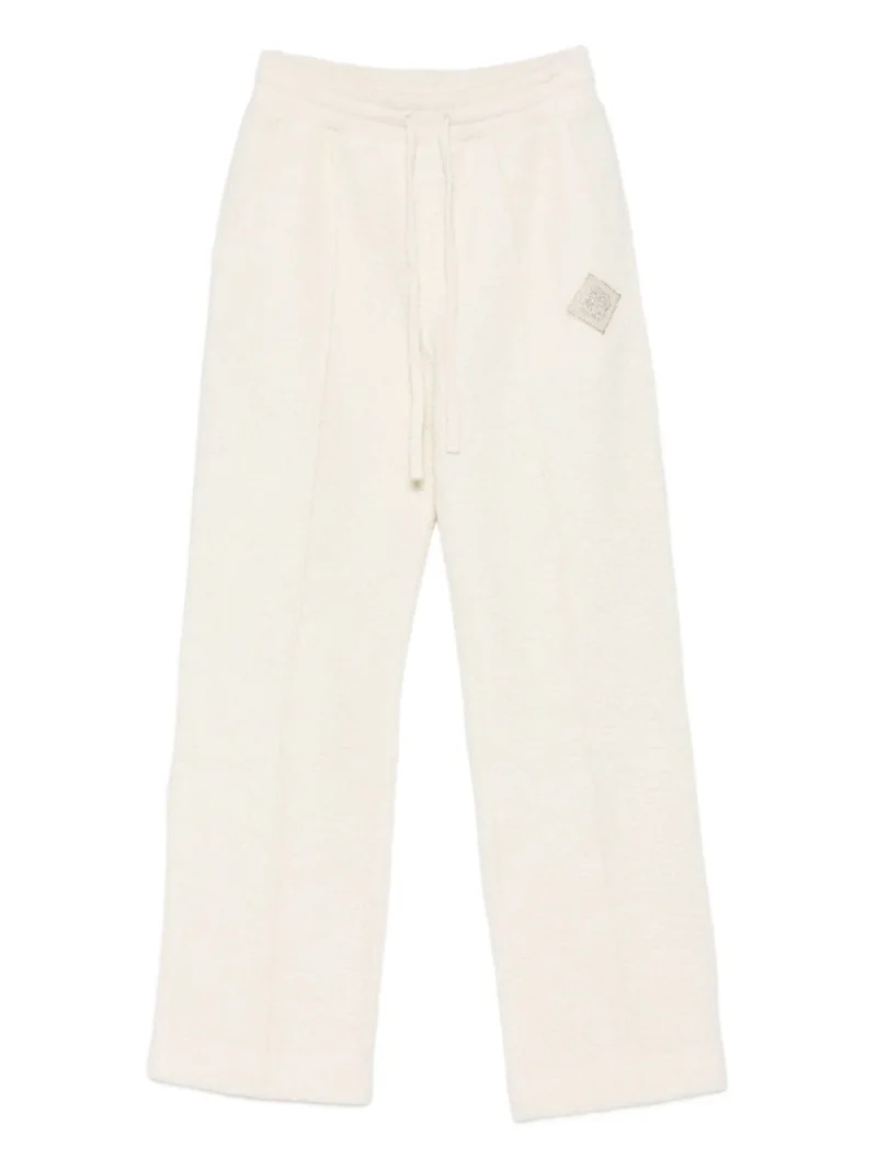 Pantaloni Casablanca Textured Logo-Patch Track ecru